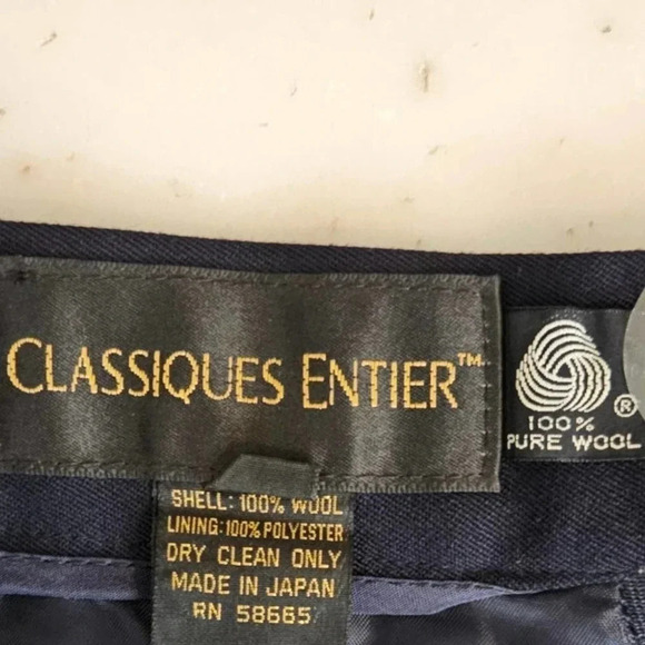 Classiques Entier Vintage Women’s Wool Pants 14 Navy Blue - Picture 4 of 5